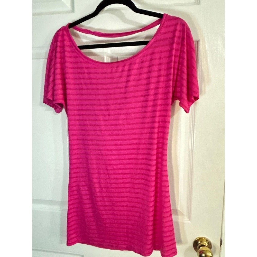 Charlotte Russe T-Shirt Women Small Pink Striped Lightweight Casual Preppy